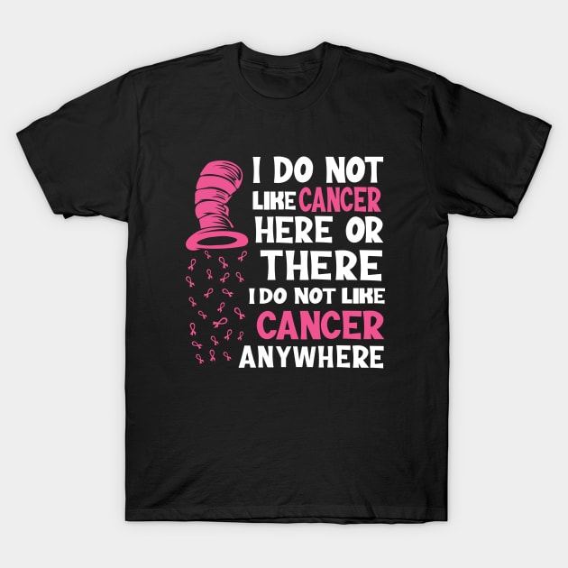 I don't like cancer here or there I do not like cancer anywhere T-Shirt by first12